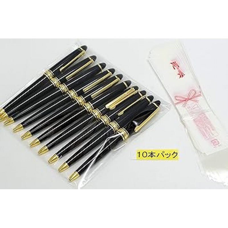 금속 링 캡 슬라이딩 레트로 펜, 10개 팩, OPP 백 포함, 블랙 0.04인치(1.0mm) 코어, 레트로 스타일 상단 샤프트 개폐식 볼펜, 모든 금속 부품 포함, 블랙 V-8838B-10