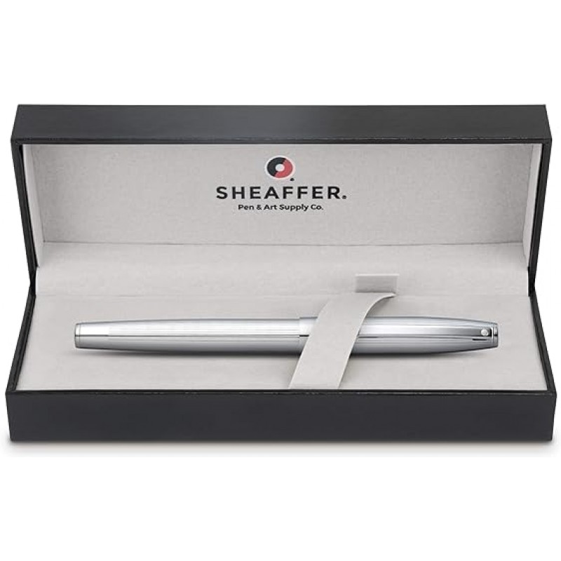 SHEAFFER Sagaris N0948150 만년필, M, 미디엄 포인트, 크롬