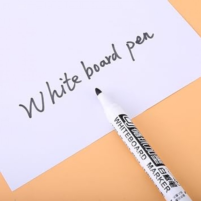 매직 펜, 수성 마커, 드라이 지우기 펜, 안전하고 무독성, 학교, 사무실용, 3가지 색상 사용 가능, 10개 팩(검은색)