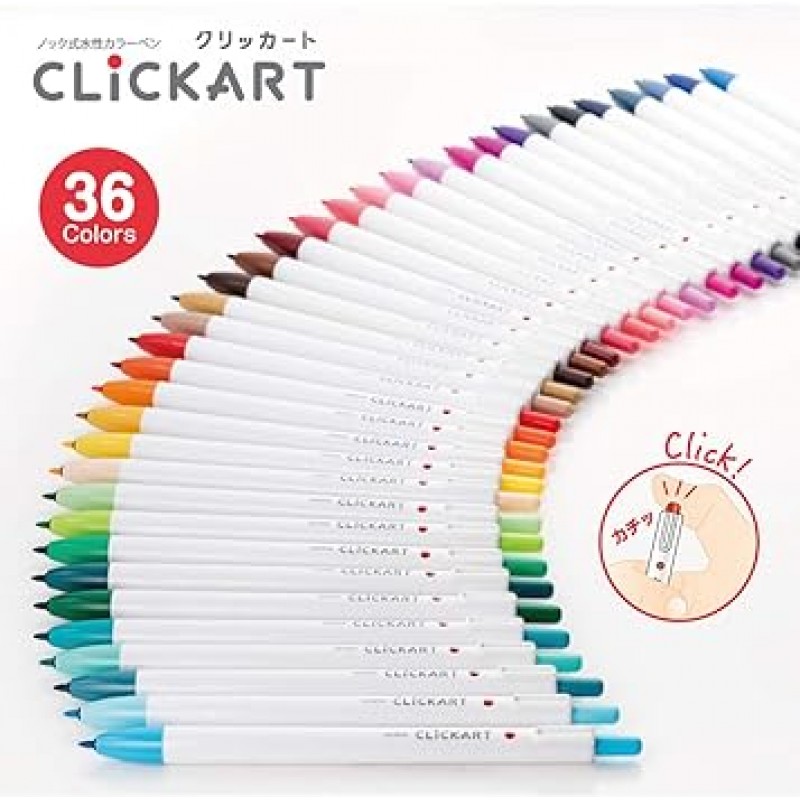 ZEBRA CLICKART WYSS22-36C 수성 펜, 36색 세트