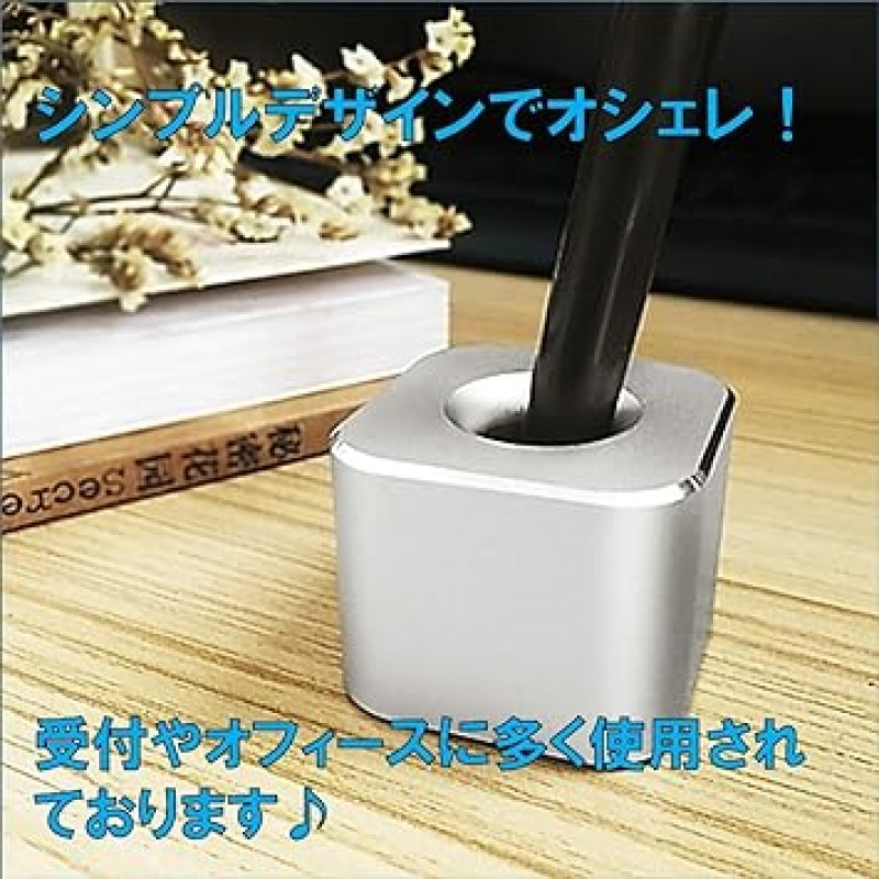 펜 홀더 펜 스탠드 알루미늄 합금 단일 핸들 리셉션 사무실 책상 Ochelle 펜 홀더 만년필 볼펜 스탠드 (01 실버)
