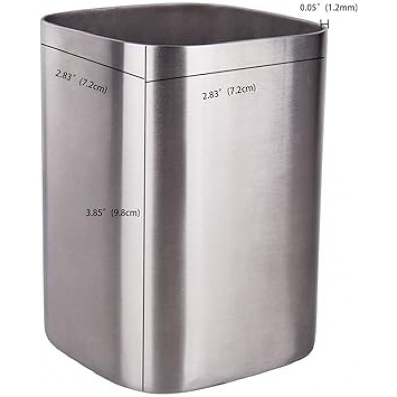 IMEEA®SUS 304 스테인리스 스틸 펜 홀더, 0.05인치(1.2mm), 데스크탑 용품, 사각 스테인리스 스틸 펜 홀더, 브러시드