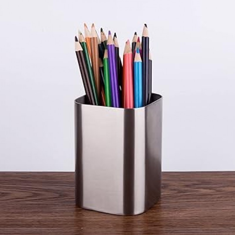 IMEEA®SUS 304 스테인리스 스틸 펜 홀더, 0.05인치(1.2mm), 데스크탑 용품, 사각 스테인리스 스틸 펜 홀더, 브러시드