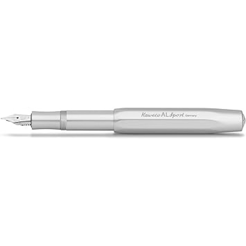 KAWECO ALFP-SV 만년필, M, 미디엄 포인트, 알 스포츠, 실버, 카트리지 타입