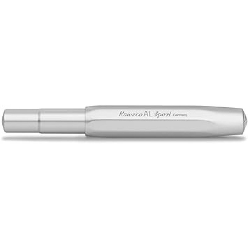 KAWECO ALFP-SV 만년필, M, 미디엄 포인트, 알 스포츠, 실버, 카트리지 타입