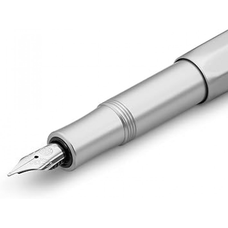 KAWECO ALFP-SV 만년필, M, 미디엄 포인트, 알 스포츠, 실버, 카트리지 타입