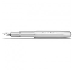 KAWECO ALFP-SV 만년필, M, 미디엄 포인트, 알 스포츠, 실버, 카트리지 타입