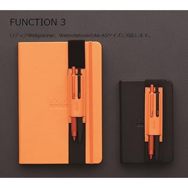 RHODIA cf92phwbk 펜 홀더, 와이드, A6-A5 크기, 미세 샤프트 2개 고정 가능, 블랙