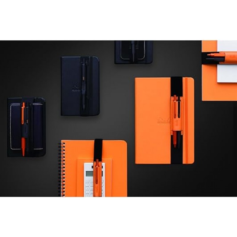 RHODIA cf92phwbk 펜 홀더, 와이드, A6-A5 크기, 미세 샤프트 2개 고정 가능, 블랙