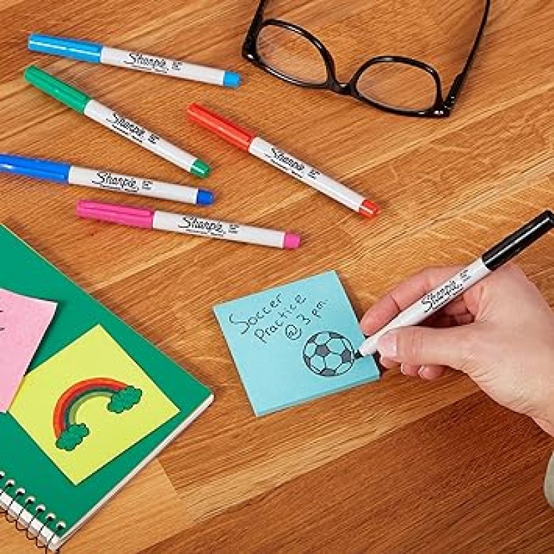 Sharpie Color Burst, Set of 24, Extra Fine Permanent Markers, Color Pen Set, Art, Illustration, Coloring Book, Drawing, Sketch, Decoration, School 입구, 준비, 카드, 이름 쓰기, 플라스틱 보드, Sharpie Sign Pen