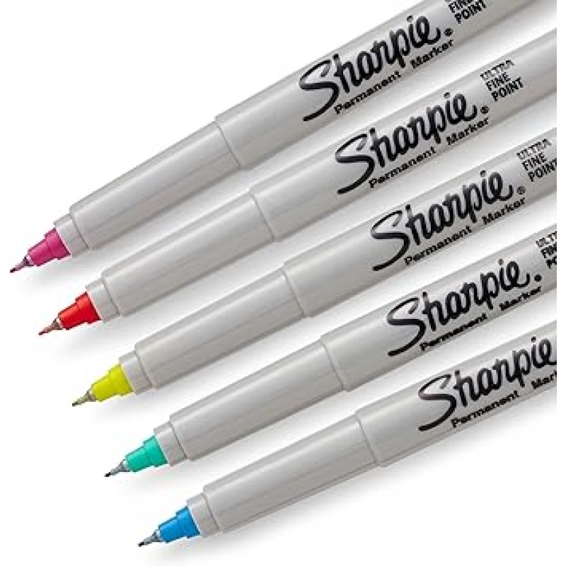 Sharpie Color Burst, Set of 24, Extra Fine Permanent Markers, Color Pen Set, Art, Illustration, Coloring Book, Drawing, Sketch, Decoration, School 입구, 준비, 카드, 이름 쓰기, 플라스틱 보드, Sharpie Sign Pen
