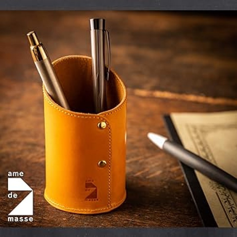 Am De Mas PH-023 카멜 펜홀더, 토치기 가죽, 원통형, 천연가죽, 일본산, 소품, 펜홀더, 핸드메이드, 심플