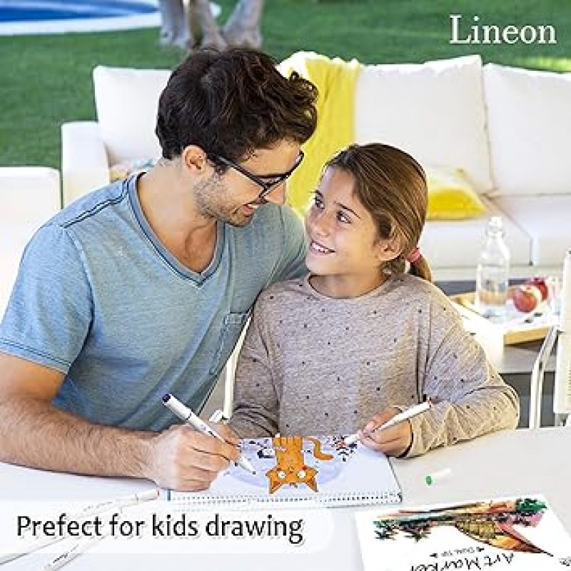 Lineon 일러스트 마커 펜 유성 30 개 세트 방수 속건 만화 색칠하기 책 스케치