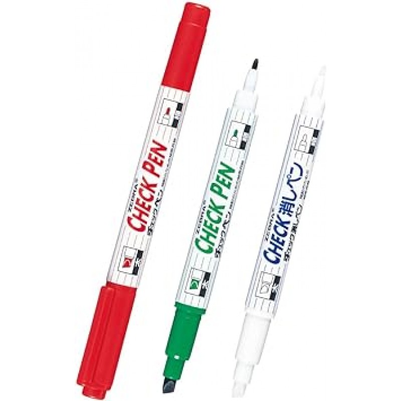 Zebra B-MW-150-CK-R 체크 펜, 암기용, 빨간색, 10개
