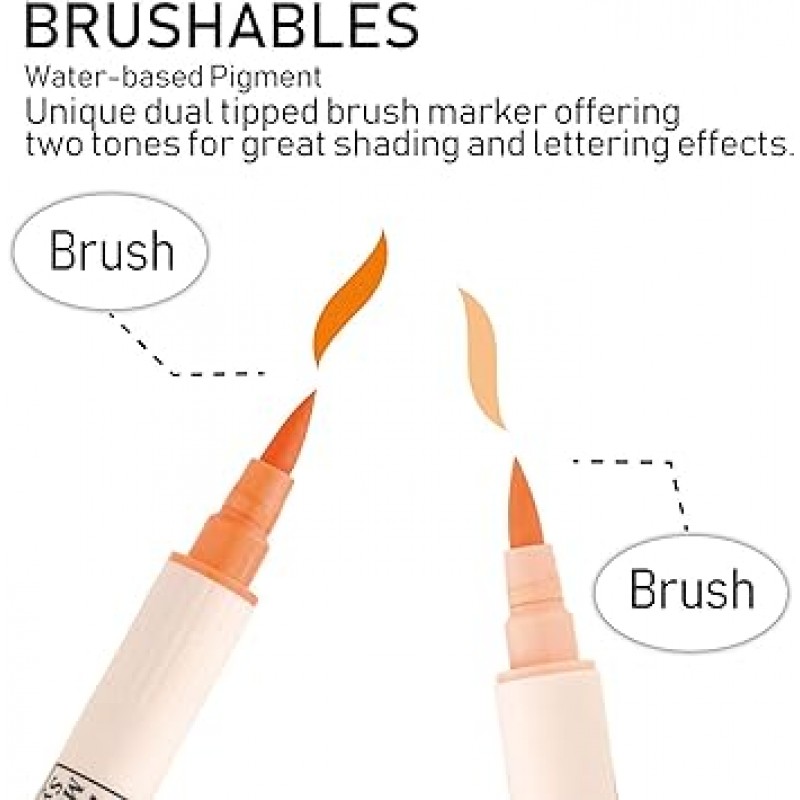 Kuretake MS-7700/6VPA ZIG MS Brushables 파스텔 수성 펜