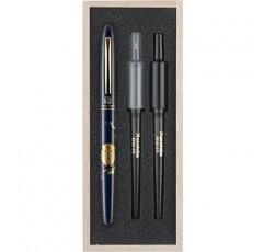 Kuretake ECC115-006 Brush Pen, Letter Pen, Maki-e Monogatari in Paulownia Box, Owl, Navy Shaft