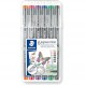 Staedtler 30805-SSB6 수성 펜, 안료 라이너, 선 쓰기 펜, 0.02인치(0.5mm), 6색