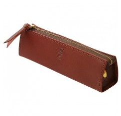 Zario-Grandee ZAG-0011 필통, Made in Japan, 천연 가죽, Tochigi Leather, Trifold 필통, Made in Japan - 브라운