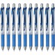 Pentel BL77-C EnerGel 잉크 볼펜, 0.03인치(0.7mm), 파란색, 10개, 0.03인치(0.7mm), 파란색(실버 샤프트)