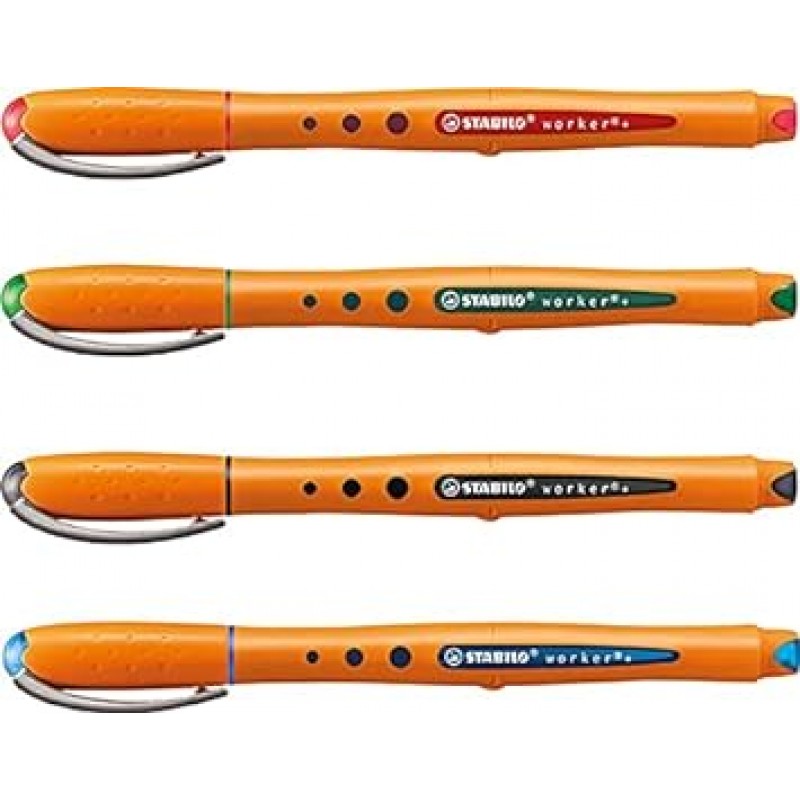 Stabilo 2018S-4-001 수성 볼펜, Bionic Worker 0.02인치(0.5mm), 4색