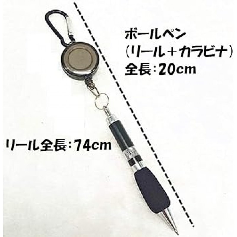 릴이 달린 볼펜, 카라비너 ​​포함, 6가지 색상, 12가지 펜(잉크색, 파란색), 릴, 카라비너가 포함되어 있어 야외 활동, 녹음, 스포츠 이벤트 녹음, 오리엔티어링, 녹음, 공공시설, 병원 등에서 사용할 수 있습니다. , 이벤트, 설문 조사, 편리한