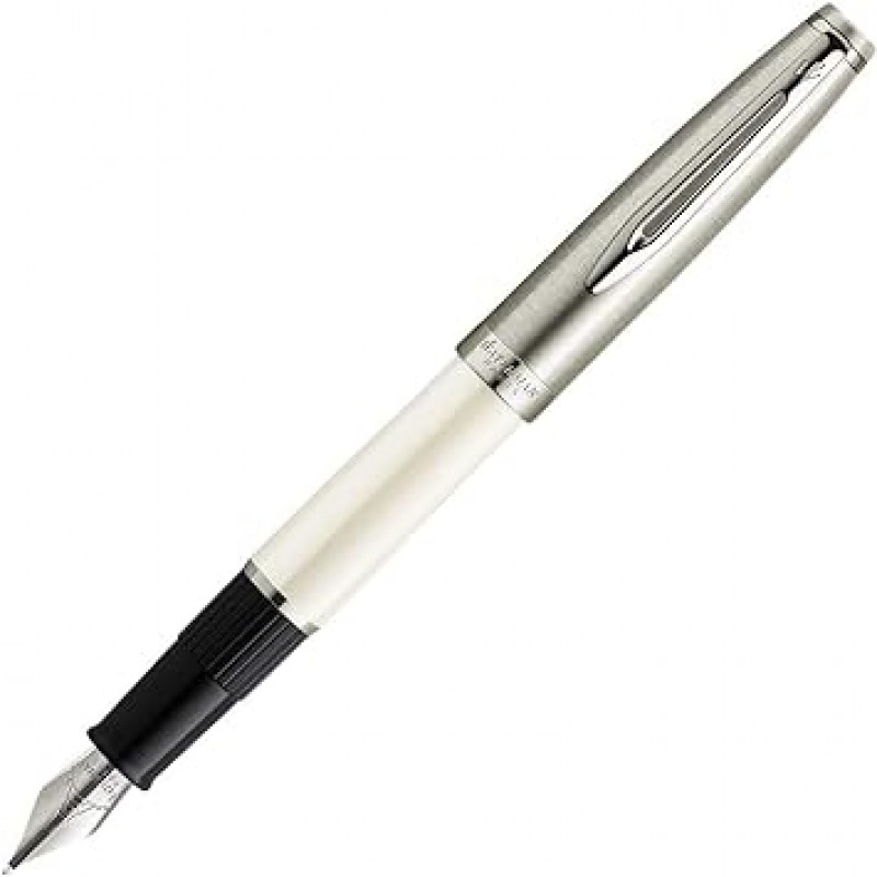 WATERMAN 2107871 공식 만년필, F, 파인 포인트, 엠블럼, 에센셜 아이보리 CT 2107871, 호환 가능