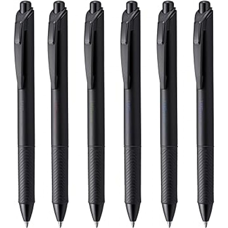 Pentel BL77A-6 EnerGel 잉크 볼펜, 검정색, 0.03인치(0.7mm), 6색