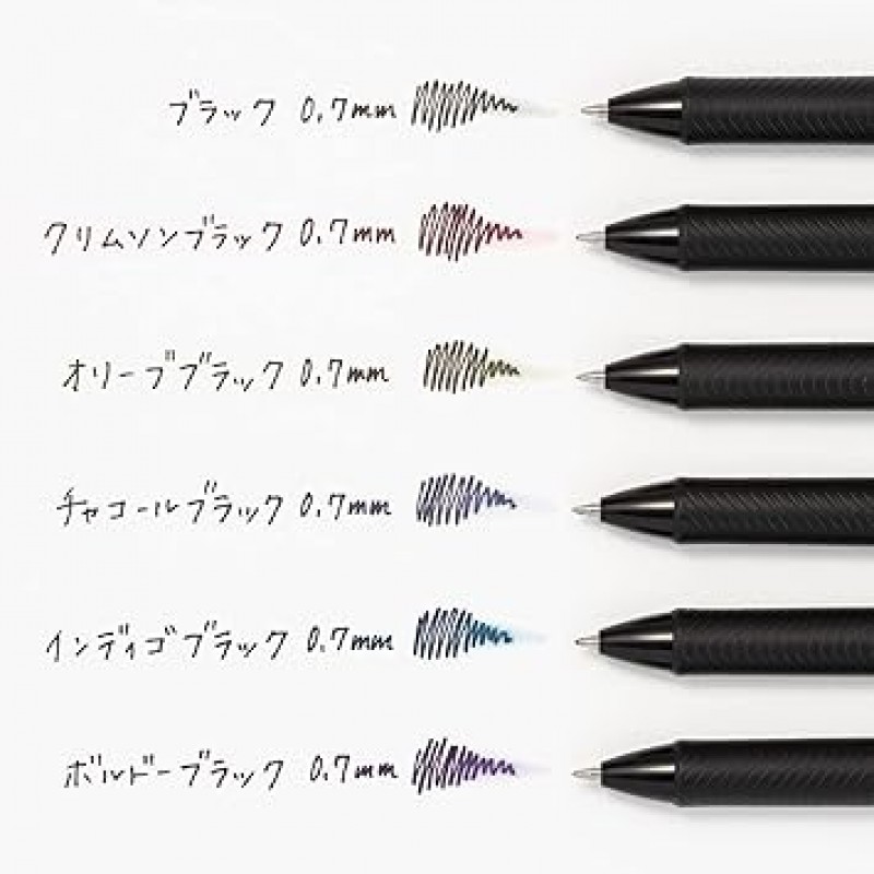 Pentel BL77A-6 EnerGel 잉크 볼펜, 검정색, 0.03인치(0.7mm), 6색