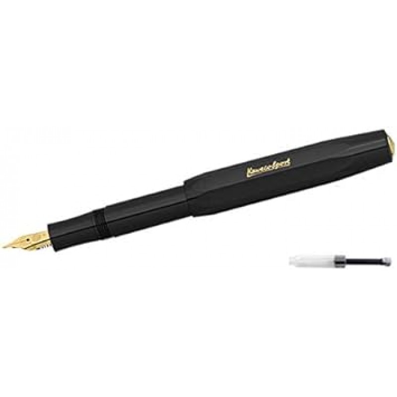 카웨코 만년필 [With Mini Converter] M Medium Point 클래식 스포츠 CSFP-BK 블랙