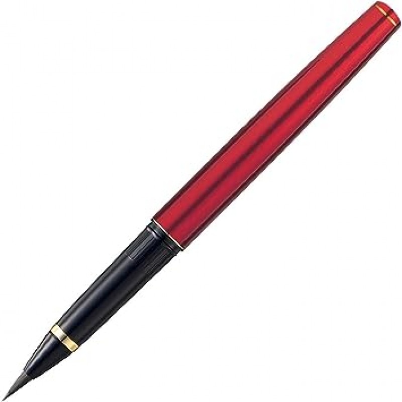 Kuretake DT141-13C 브러시 펜, 만년필, Curetake 만년필, 레드 샤프트