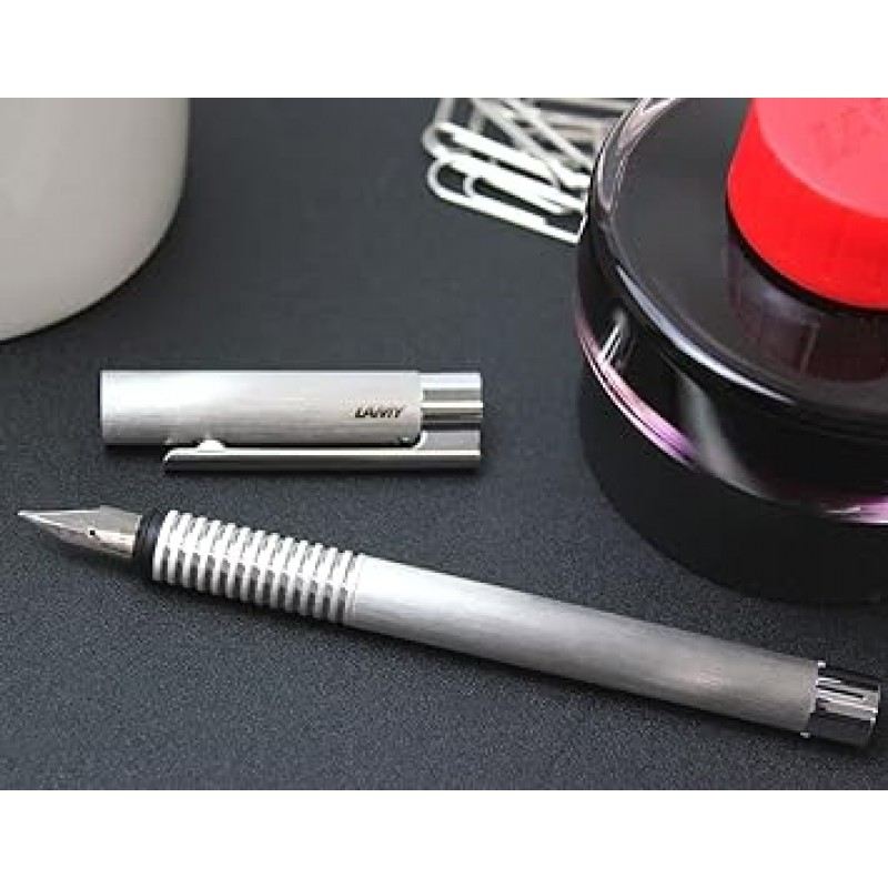 LAMY 만년필, EF(Extra Fine Point), 로고, 스테인리스 헤어라인, L06-EF 호환형, 컨버터 별매품, 수입정품