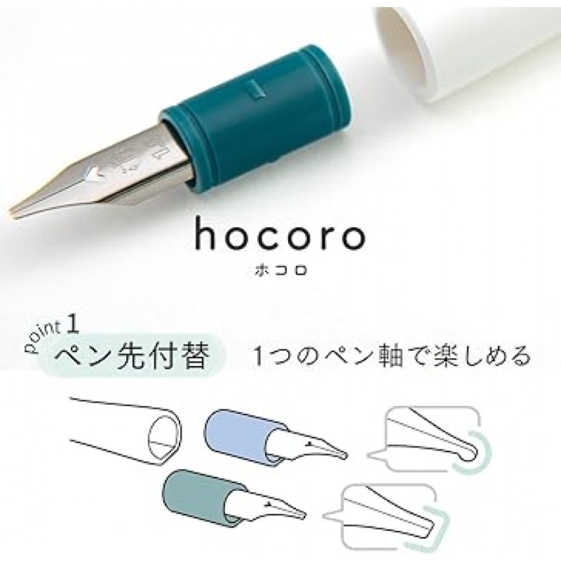 세일러 만년필, Hocoro 더블 팁 딥 펜, 사일로, 파인 포인트, 폭 0.04인치(1.0mm), 12-0220-010