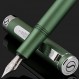 Scriveiner Premium EDC Fountain Pen Fine Point, Nice Matte Green Pocket Pen, Chrome Finish, Schmidt Nib, Converter, Best Writing Instrument Gift Set, Men & Women, Nice Office Designer Pen
