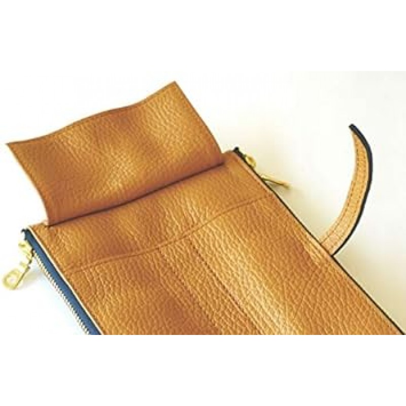 CCOMPANY LIMITED 펜 케이스, Lupo 2 Second, Genuine Leather, Italian Leather, Pencil Case (Sky Blue)