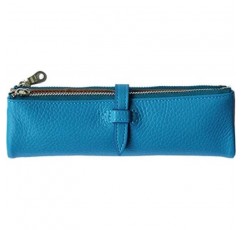 CCOMPANY LIMITED 펜 케이스, Lupo 2 Second, Genuine Leather, Italian Leather, Pencil Case (Sky Blue)