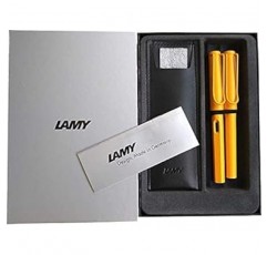 LAMY L21MG-EF-L321MG-gift 2020 한정색 만년필 EF 울트라 파인포인트(겸용) / 롤러볼펜 [망고] 가죽 펜 케이스 선물용 박스 포함