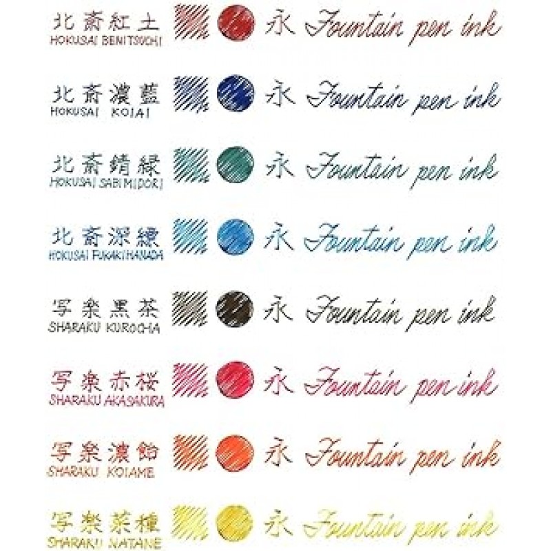 TACCIA TFPI-WD42-3 Fountain Pen Ink, Water-Based Dye, Ukiyo-e Ink, Katsushika Hokusai, Rust Green