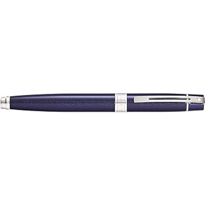 Sheaffer 300 광택 블루 래커 만년필 크롬 도금의 트림과 세자 펜 끝 첨부