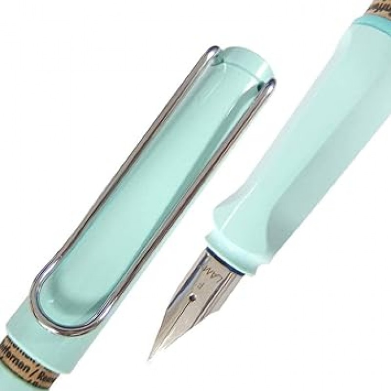 Lamy Safari 라이트 블루 만년필 - 극세 펜촉 블루 잉크 (L0361EF)