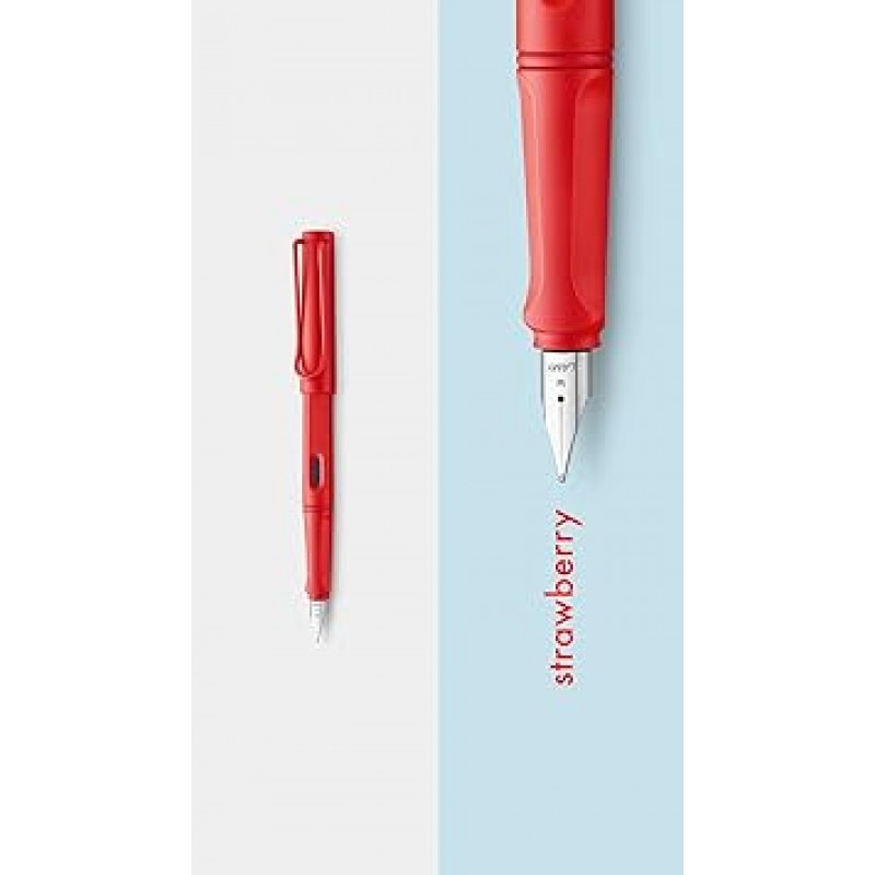 Lamy Safari Cosy 만년필 020 특별판 모던 만년필 딸기 칼라 인간 공학에 근거한 그립과 유행에 좌우되지 않는 디자인 펜촉 사이즈 M 스페셜 모델