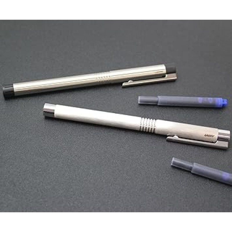 LAMY L06-M 만년필, 펜촉, M, 로고, 스테인리스 스틸, 헤어라인, 이중 사용, 변환기 별도 판매, 정품 수입