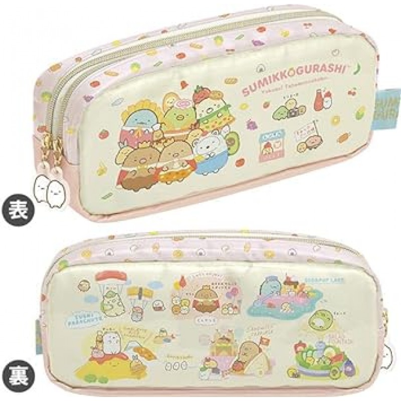 San-X PT10401 Sumikko Gurashi Welcome! Tabemono Okoku Twin Zipper Pen Pouch