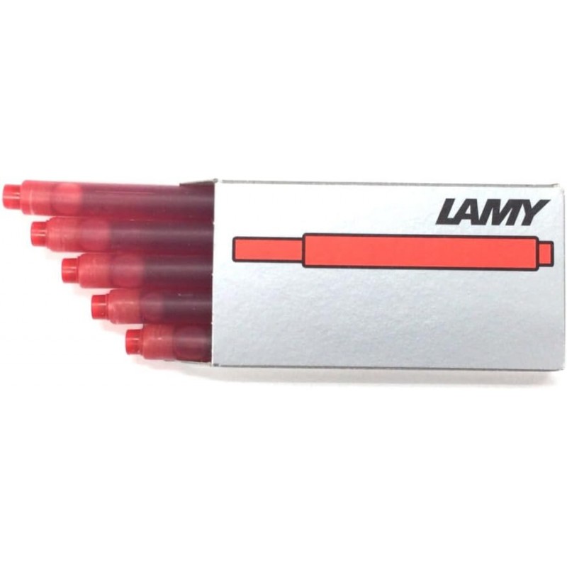 LAMY LT10RD 라미 만년필, EF(Extra Fine Point), 사파리 옐로우, 겸용타입, 컨버터 별매, 정품 수입+LAMY 라미 카트리지 잉크, 레드