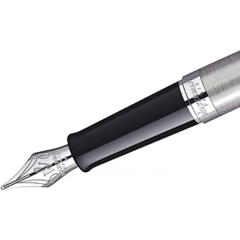 Waterman CT S2259172 만년필, F 파인 포인트, 메트로폴리탄, 에센셜 스테인리스 스틸