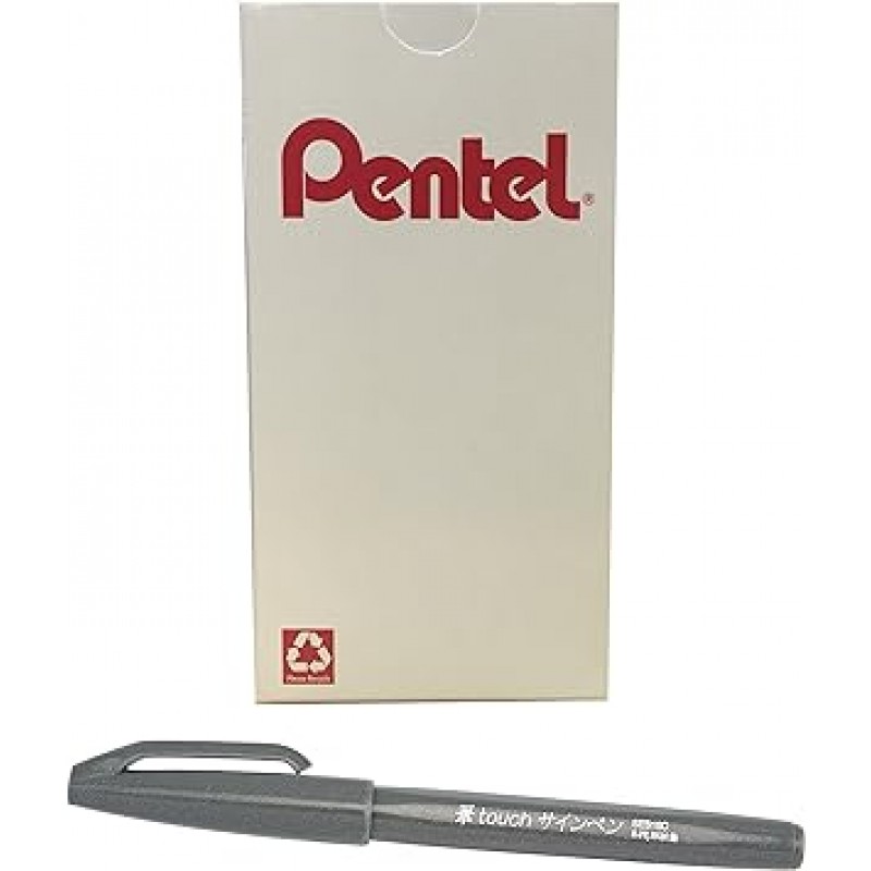 Pentel 브러시 터치 서명 펜 잉크 색상: 회색 ses15 °C – N Pentel 1ND Times 편지지 Total Election Rank 2-in-1 제품.