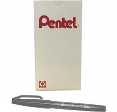 Pentel 브러시 터치 서명 펜 잉크 색상: 회색 ses15 °C – N Pentel 1ND Times 편지지 Total Election Rank 2-in-1 제품.