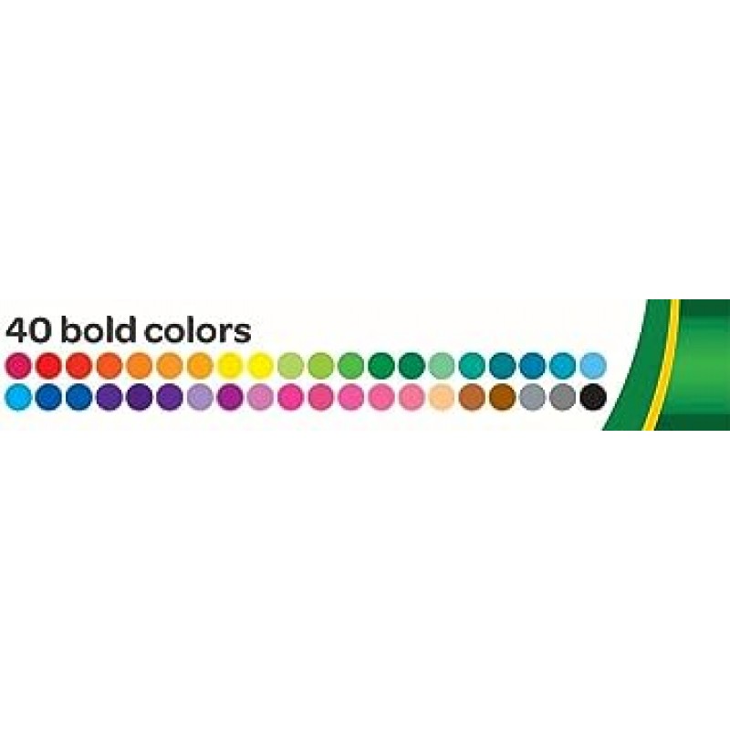 Crayola 587858 물세척 가능한 마커 펜, 40색, 빅