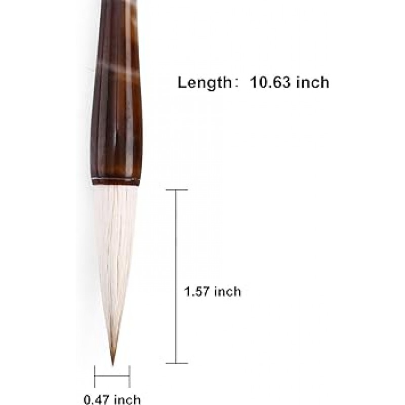 MEGREZ 중국 서예 브러쉬 한자 일본어 아트 수묵화 그리기 연습 브러쉬 학생 초보자용 특대 사이즈 늑대 양 믹스 브러쉬