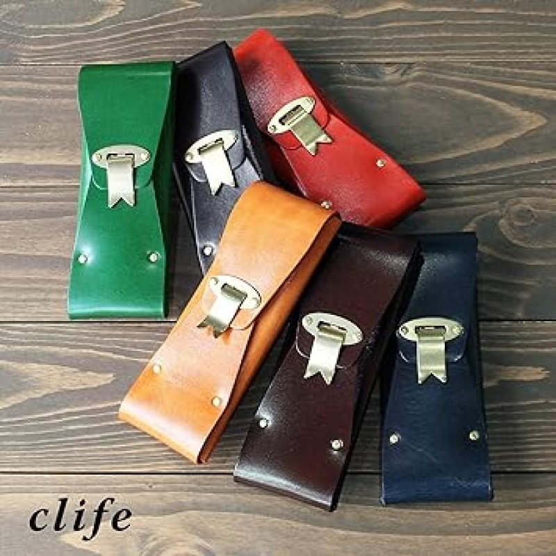 Cliff Draw 필통, 일본산, 황동, 천연 가죽, Clife