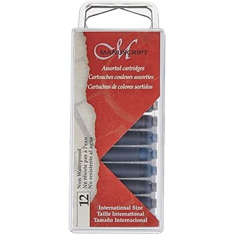 Manuscript Calligraphy Cartridge 12/Pkg - 블랙, 블루, 세피아